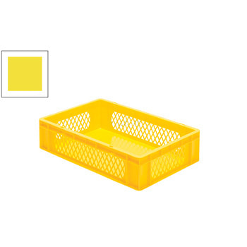 Eurobox - Eurokasten - Volumen 26 l - Boden geschlossen, Wände durchbrochen - 145 x 400 x 600 mm (HxBxT) - VE 2 Stk. - gelb Gelb