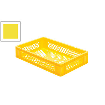 Eurobox - Eurokasten - Volumen 22 l - Boden und Wände durchbrochen - 120 x 400 x 600 mm (HxBxT) - VE 2 Stk. - gelb Gelb