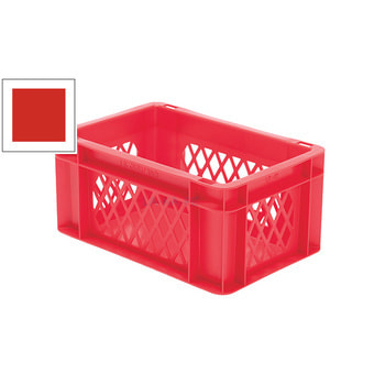 Eurobox - Eurokasten - Volumen 5,5 l - Boden geschlossen, Wände durchbrochen - 145 x 200 x 300 mm (HxBxT) - VE 8 Stk. - rot Rot