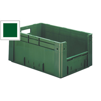 Schwerlast Eurobox - Eurokiste - Volumen 50 l - Boden und Wände geschlossen, mit Eingriff - 270 x 400 x 600 mm (HxBxT) - VE 2 Stk. - grün Grün