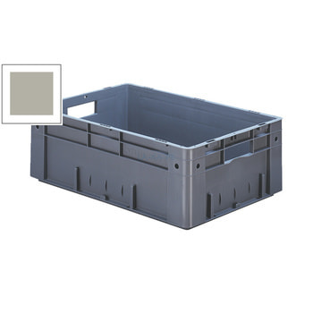 Schwerlast Eurobox - Eurokiste - Volumen 36 l - Boden und Wände geschlossen - 210 x 400 x 600 mm (HxBxT) - VE 2 Stk. - grau Grau
