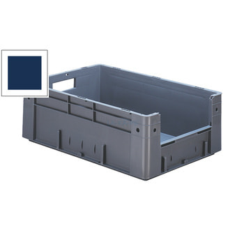 Schwerlast Eurobox - Eurokiste - Volumen 36 l - Boden und Wände geschlossen, mit Eingriff - 210 x 400 x 600 mm (HxBxT) - VE 2 Stk. - blau Blau
