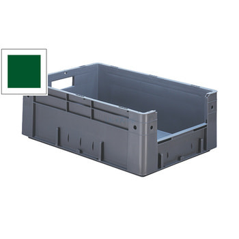 Schwerlast Eurobox - Eurokiste - Volumen 36 l - Boden und Wände geschlossen, mit Eingriff - 210 x 400 x 600 mm (HxBxT) - VE 2 Stk. - grün Grün
