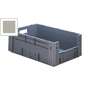 Schwerlast Eurobox - Eurokiste - Volumen 36 l - Boden und Wände geschlossen, mit Eingriff - 210 x 400 x 600 mm (HxBxT) - VE 2 Stk. - grau Grau