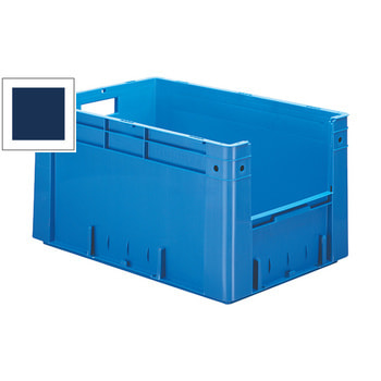 Schwerlast Eurobox - Eurokiste - Volumen 60 l - Boden und Wände geschlossen, mit Eingriff - 320 x 400 x 600 mm (HxBxT) - VE 2 Stk. - blau Blau