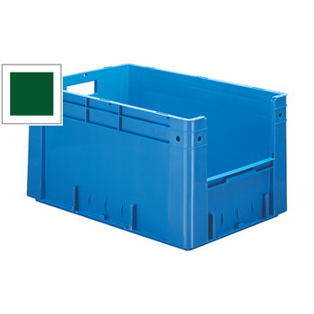 Schwerlast Eurobox - Eurokiste - Volumen 60 l - Boden und Wände geschlossen, mit Eingriff - 320 x 400 x 600 mm (HxBxT) - VE 2 Stk. - grün Grün