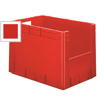 Schwerlast Eurobox - Eurokiste - Volumen 80 l - Boden und Wände geschlossen, mit Eingriff - 420 x 400 x 600 mm (HxBxT) - VE 2 Stk. - rot Rot