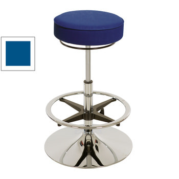 Drehhocker mit Stahltellerfuß und Fußring, Kunstleder atollblau Drehhocker mit Stahltellerfuß und Fußring, Kunstleder atollblau
