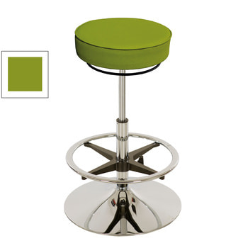Drehhocker mit Stahltellerfuß und Fußring, Kunstleder limone Drehhocker mit Stahltellerfuß und Fußring, Kunstleder limone