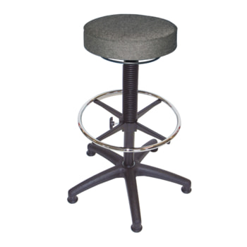 Hocker, Stehhilfe mit Fußring - Sitzhöhe 610 - 870 mm - Polster, anthrazit - Kunststoff Fußkreuz mit Gleitern