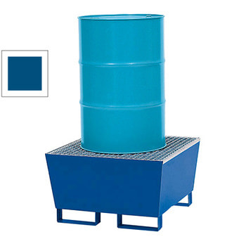 Auffangwanne - Volumen 200 l - Traglast 850 kg - Gitterrost - 475 x 840 x 815 mm (HxBxT) - enzianblau RAL 5010 Enzianblau