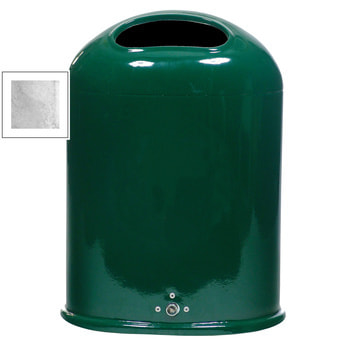 Ovaler Abfallbehälter für Wand-/Pfostenmontage - 45 l - verzinkt Verzinkt
