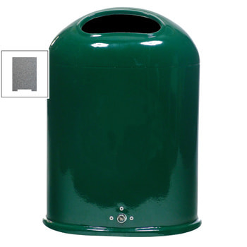 Ovaler Abfallbehälter für Wand-/Pfostenmontage - 45 l - Eisenglimmer DB 703 Eisenglimmer