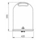 Ovaler Abfallbehälter für Wand-/Pfostenmontage - 45 l - Eisenglimmer