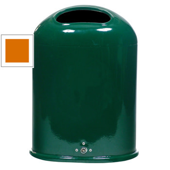Beispielabbildung ovaler Abfallbehälter, hier in RAL 6005 moosgrün