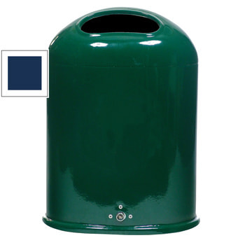 Ovaler Abfallbehälter für Wand-/Pfostenmontage - 45 l - kobaltblau RAL 5013 Kobaltblau