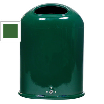 Ovaler Abfallbehälter für Wand-/Pfostenmontage - 45 l - smaragdgrün RAL 6001 Smaragdgrün