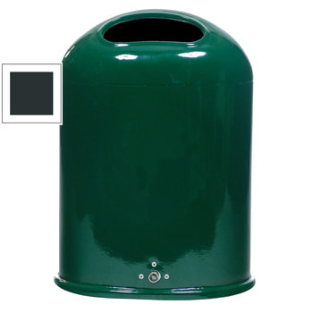 Ovaler Abfallbehälter für Wand-/Pfostenmontage - 45 l - anthrazitgrau RAL 7016 Anthrazitgrau