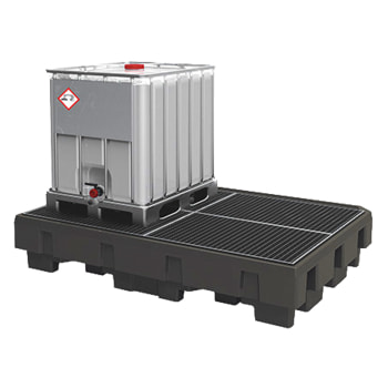 PE Auffangwanne: 450 x 2.460 x 1.800 mm (HxBxT), 1.150 l, verzinkter Gitterrost PE Auffangwanne: 450 x 2.460 x 1.800 mm (HxBxT), 1.150 l, verzinkter Gitterrost