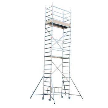 Fahrgerüst - Aufbaukombination mit Ausleger - Höhe 6.350 mm - Reichhöhe 7.150 mm Fahrgerüst - Aufbaukombination mit Ausleger - Höhe 6.350 mm - Reichhöhe 7.150 mm
