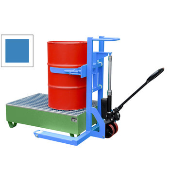 Fassheberoller - Traglast 300 kg - hydraulisch - Fassklammer - lichtblau RAL 5012 Lichtblau