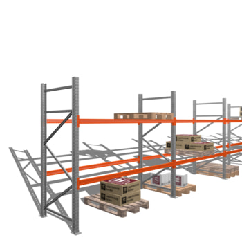 Palettenregal - 1,5 t - 2,5 x 14,1 x 1,1 m - 5 Felder - Schwerlastregal vormontiert Palettenregal - 1,5 t - 2,5 x 14,1 x 1,1 m - 5 Felder - Schwerlastregal vormontiert