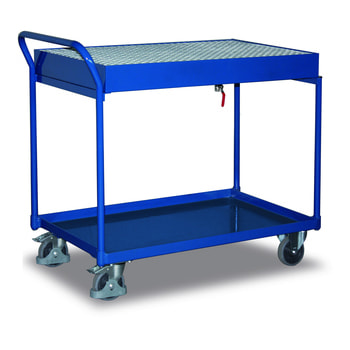 Tischwagen mit Auffangwanne und Gitterrost - 250 kg Traglast - Ladefläche 595 x 995 mm 