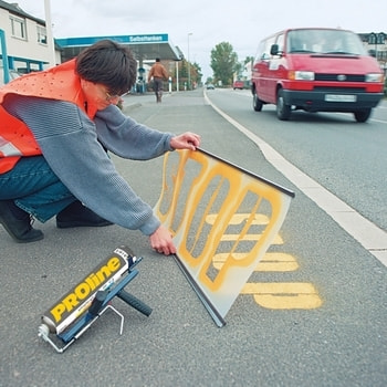 Hand Bodenmarkiergerät - Linienmarkierer für Strichbreite 50-75 mm, Markierer für Straßenmarkierungen und Hallenmarkierungen - Signalbeschriftung 