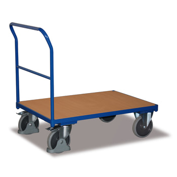 Plattform-Transportwagen - Basis-Schiebebügelwagen - enzianblau - Ladefläche wählbar Plattform-Transportwagen - Basis-Schiebebügelwagen - enzianblau - Ladefläche wählbar
