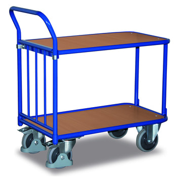 Tischwagen mit Buchendekor - 400 kg Traglast - 2 Ladeflächen - Größe wählbar 