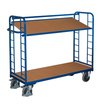 Etagenwagen mit 2 Holzböden - Ladefläche wählbar - Traglast ab 250 kg - enzianblau 