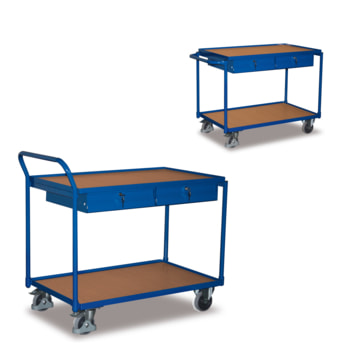 Beispielabbildung Tischwagen mit Schubladen: erhältlich mit senkrechtem oder waagerechtem Schiebegriff