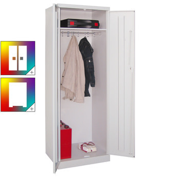Garderobenschrank - 1 Fachboden - Kleiderstange - 1.800x600x500 mm (HxBxT) - Zylinderschloss - Farbe wählbar 