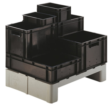 Transport-Stapelbehälter - ESD - PP, schwarz - Volumen wählbar - Euronormbehälter 