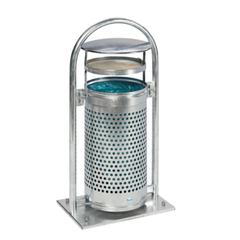 Abfallbehälter mit Ascher - 65 l - Farbe wählbar - für Außeneinsatz - 580x380x1280mm 
