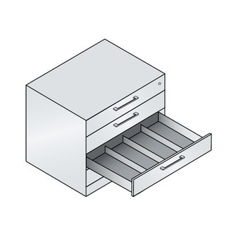 Karteikartenschrank, Aktenschrank, Büroschrank, DIN A6, 4 Auszüge, 4-bahnig, Farbe wählbar, 698 x 800 x 600 mm (HxBxT) 