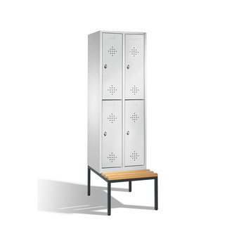 Abbildung zeigt Spindschrank mit Türfarbe Lichtgrau (RAL 7035) Abbildung zeigt Spindschrank mit Türfarbe Lichtgrau (RAL 7035)