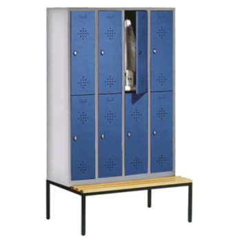 Abbildung zeigt Spindschrank mit Türfarbe Enzianblau (RAL 5010) Abbildung zeigt Spindschrank mit Türfarbe Enzianblau (RAL 5010)