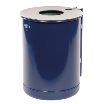 Beispielabbildung Abfallbehälter mit Deckel, hier in Kobaltblau (RAL 5013)