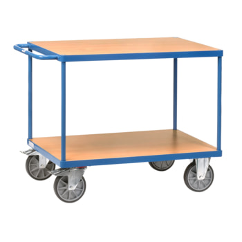 Fetra - Tischwagen - 2 Etagen - Holzböden - Griff waagerecht - Holzböden - Ladefläche wählbar 