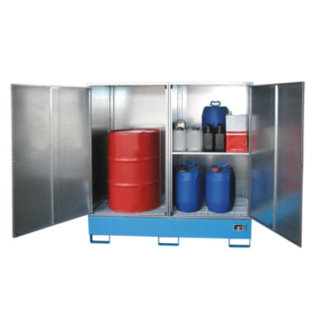 Gefahrstoffschrank für 1,2 oder 4 Fässer oder 1 IBC-Container - Farbe wählbar 