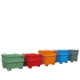 Beispielabbildung: Konische Container mit 500 l, 750 l und 1.000 l Volumen (Lieferumfang je ein Container)