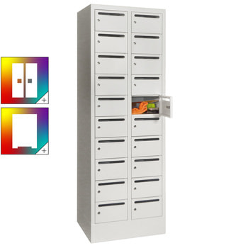 Postverteilerschrank - Schließfachschrank - 2 Abteile a 30 cm - 20 Fächer - Farben wählbar 