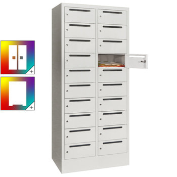 Postverteilerschrank - Schließfachschrank - 2 Abteile a 40 cm - 20 Fächer - Farben wählbar 