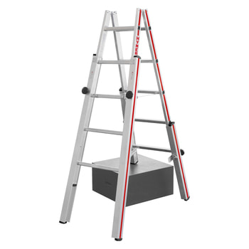 Beispielabbildung Treppenstehleiter: hier in der Ausführung Länge 1.470 mm, 2x5 Stufen