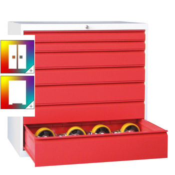 Werkzeug-Schubladenschrank - 1.000x1.023 mm - 1 Schubladenreihe - 6x150 mm - Tragkraft 50 kg - Farbe wählen 