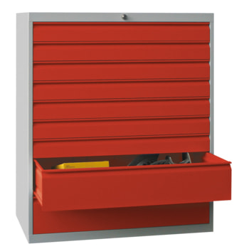 Werkzeug-Schubladenschrank - 1.200x1.023 mm - 1 Schubladenreihe - 3x75 mm, 2x100 mm, 1x150 mm, 3x175 mm - Tragkraft 50 kg - Farbe wählbar 