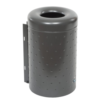 Runder Abfallbehälter - genopptes Stahlblech - Bodenentleerung - 50 l - Farbe wählbar 