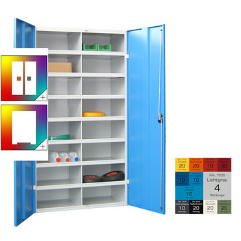 Aktenschrank - Fächerschrank - Sortierstation - 16 Fächer - Büroschrank - Dokumentenablage - 1.800 x 1.000 x 530 mm (HxBxT) - Farbe wählbar 