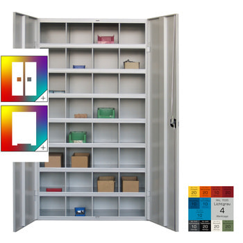Fächerschrank - Sortierschrank - Büroschrank - 32 Fächer - 1.800 x 1.000 x 530 mm (HxBxT) - Materialschrank - Farbe wählbar 